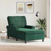 vidaXL Chaise Lounge con cuscino Verde Scuro 91 x 157 x 91 cm Velluto