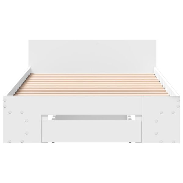 vidaXL Giroletto con Cassetto Bianco 90x200 cm in Legno Multistrato