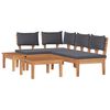 vidaXL Set Divano da Giardino 4 pz Marrone e Grigio