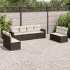 vidaXL Set Divani da Giardino 8 pz con Cuscini Marrone in Polyrattan