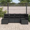 vidaXL Set di divani con cuscino 6 pcs Nero polyrattan