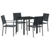vidaXL Set da Pranzo per Giardino 5 pz Nero Rattan in PE