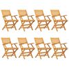 vidaXL Sedie pieghevoli, 8 pezzi, 55x62x90 cm, in legno massello di teak