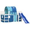 vidaXL Letto a Soppalco con Tunnel Bambini Blu 90x190cm Massello Pino