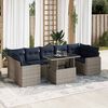 vidaXL Set Divano da Giardino 8pz con Cuscini Grigio Polyrattan Acacia