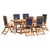 vidaXL Set Pranzo da Giardino 7pz Legno Massello di Acacia e Textilene