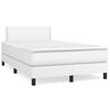 vidaXL Giroletto a Molle con Materasso Bianco 120x200 cm in Similpelle