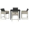 vidaXL Set da Pranzo per Giardino 5 pcs Beige polyrattan