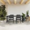 vidaXL Set da Pranzo da Giardino 7 pz Nero in Polyrattan e Acciaio