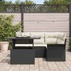 vidaXL Set Divano da Giardino con cuscino 5 pcs Nero Poly Rattan