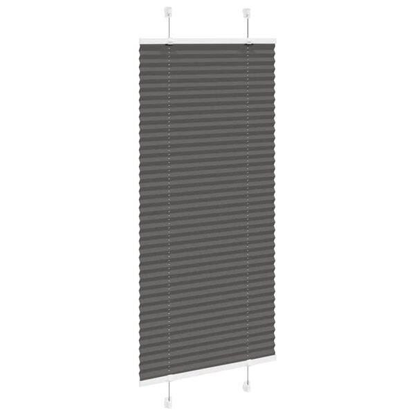 vidaXL Tenda Plissettata Nera 55x100 cm Larghezza Tessuto 54,4 cm