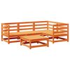 vidaXL Set Divani da Giardino 5 pz Marrone Cera Legno Massello Pino
