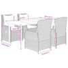 vidaXL Set da Pranzo da Giardino 5 pz con Cuscini Beige in Polyrattan
