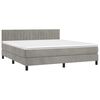 vidaXL Letto a Molle con Materasso e LED Grigio Chiaro 180x200 cm Velluto