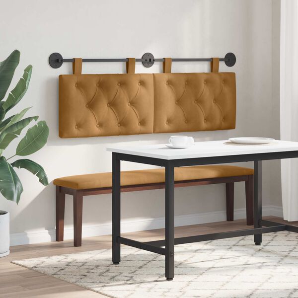 vidaXL Testata appesa Marrone 150 x 55 x 7 cm Velluto