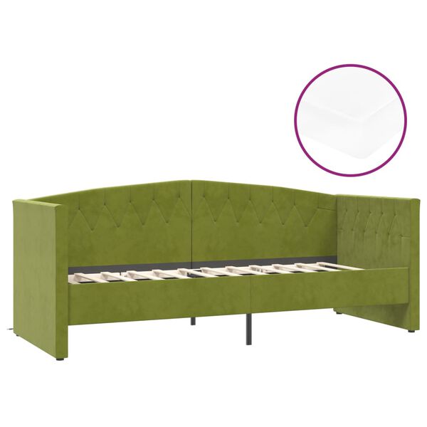 vidaXL Dormeuse con Materasso USB Verde Scuro in Velluto 90x200 cm