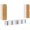 vidaXL Set mobile TV 4 pcs Bianco Lucido Legno multistrato