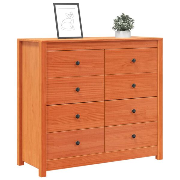 vidaXL Armadietto Marrone Cera 100x40x90 cm in Legno Massello di Pino