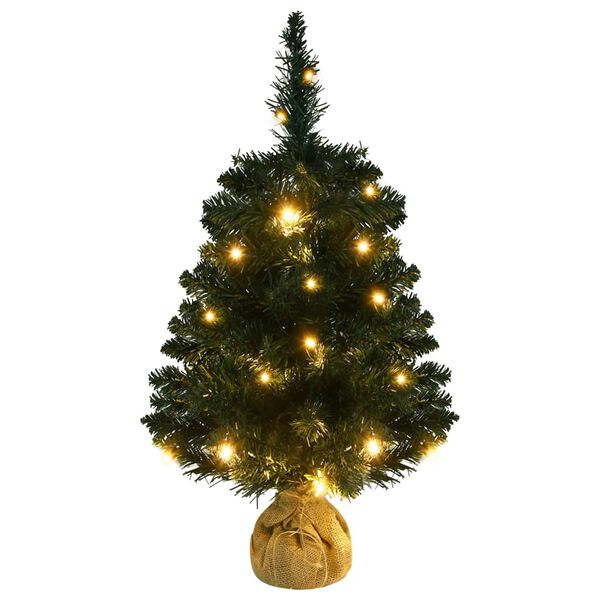 vidaXL Albero di Natale Preilluminato con Palline Verde 60 cm