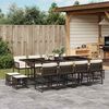 vidaXL Set da Pranzo da Giardino 13pz con Cuscini Marrone Polyrattan