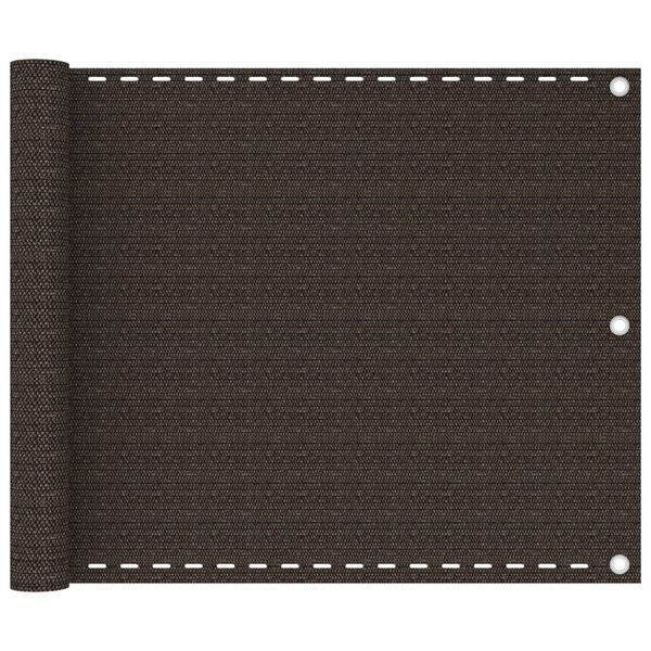 vidaXL Paravento da Balcone Marrone 75x600 cm in HDPE