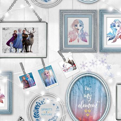 Kids at Home Carta da Parati Wallpaper Frozen Frames Grigia