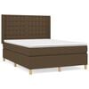 vidaXL Giroletto a Molle con Materasso Marrone Scuro 140x190cm Tessuto
