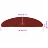 vidaXL Tappetini per scale autoadesivi 5 pz 56x17x3 cm Bordeaux Rosso Semicircolari