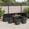 vidaXL Set Divano da Giardino con cuscino con cuscino 10 pcs Nero