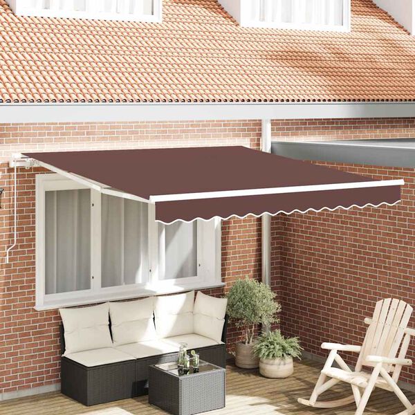 vidaXL Tenda Sole Retrattile Manuale 300x250 cm Marrone