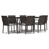 vidaXL Set Pranzo da Giardino 7 pz con Cuscini in Polyrattan e Acciaio