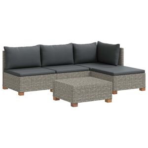 vidaXL 5 pz Set Lounge in Rattan con Cuscini GENDT Rattan naturale