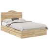 vidaXL Letto con Contenitore con cassetto Rovere Sonoma 120 x 200 cm