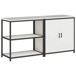 vidaXL Set di Stoccaggio per Cucina con lo scaffale 2 pcs Bianco