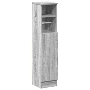 vidaXL Mobile da Bagno con Portarotolo Grigio Sonoma 20,5x22x90 cm