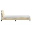 vidaXL Letto con Materasso Hanko Crema 90x190 cm in Tessuto