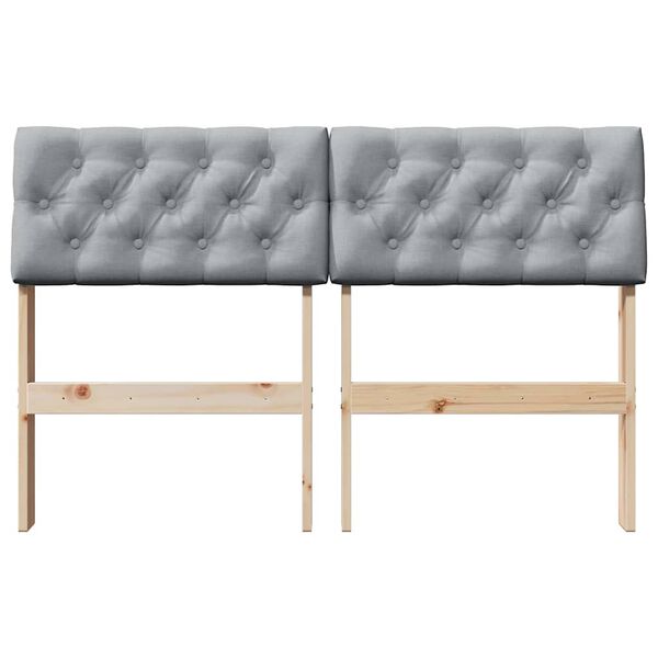 vidaXL Testiera imbottita Grigio chiaro 120 cm Pino massello