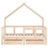 vidaXL Giroletto Bambini con Cassetti 70x140 cm Legno Massello di Pino