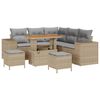 vidaXL Set Divano da Giardino con cuscino 8 pcs Beige polyrattan