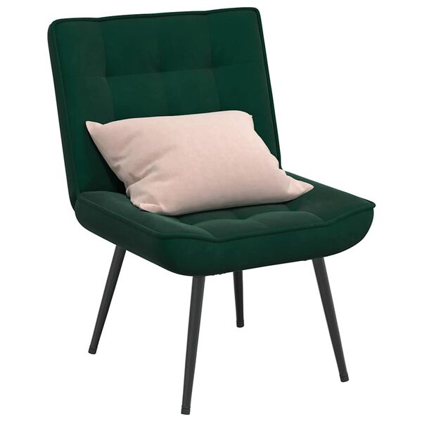 vidaXL Sedia Relax 64x74x84 cm Verde Scuro in Velluto