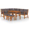 vidaXL Set da Pranzo Giardino 7pz con Cuscini Legno Massello di Acacia