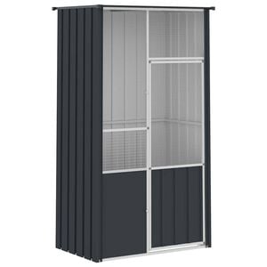 vidaXL Gabbia per Uccelli Antracite 115x78x200 cm in Acciaio Zincato