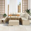vidaXL Set Divano da Giardino con cuscino 8 pcs Beige Poly Rattan