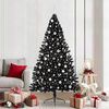 vidaXL Albero di Natale artificiale con luci integrate Nero 210 cm PVC
