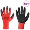 vidaXL Guanti da Lavoro 24 pcs Rosso e Nero 9 / l