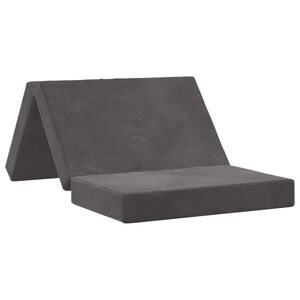 vidaXL Divano Letto Pieghevole 100 x 67 x 45 cm Grigio Scuro