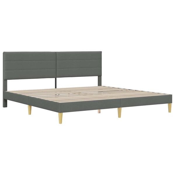 vidaXL Struttura letto con materasso Grigio scuro 180 x 200 cm Tessuto