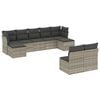 vidaXL Set Divano da Giardino 9pz con Cuscini Grigio Chiaro Polyrattan