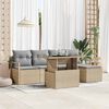 vidaXL Set Divano da Giardino 6 pcs beige e grigio chiaro polyrattan