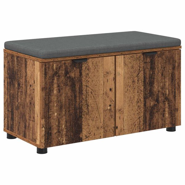 vidaXL Panca per ingresso con cuscino Legno vecchio 80 x 46 x 46 cm